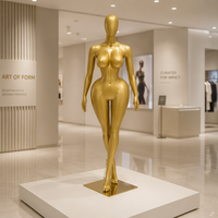 Mannequin féminin doré métallisé BBL, corps entier, grande taille, pour vitrine de magasin de vêtements