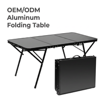 Table de camping en aluminium au design innovant 2026, portable, noire, pliable, pour pique-nique, 6 places, pour le glamping moderne