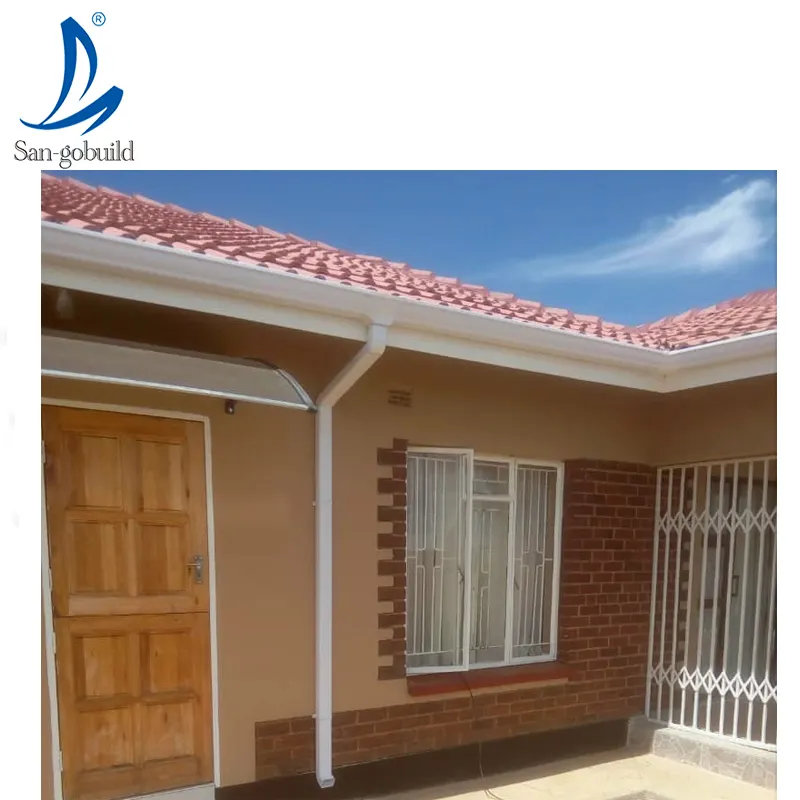 Dach dekoration Kunststoff harz 3 Zoll Regen rinne und Fallrohr, rechteckige Südafrika PVC Dachrinnen Preise