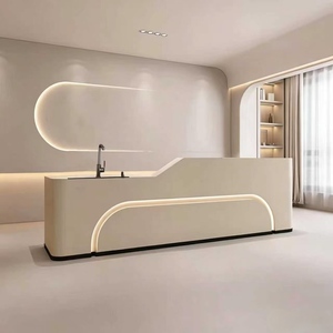 Comptoir de réception moderne et élégant en arc, idéal pour salon, caisse, magasin de vêtements, bar, hôtel et réception d'entreprise - Product Image 6