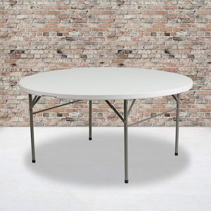 Vente en gros en usine <span class=keywords><strong>Table</strong></span> <span class=keywords><strong>ronde</strong></span> <span class=keywords><strong>pliante</strong></span> en deux de 5 pieds <span class=keywords><strong>Table</strong></span> portable facile à nettoyer pour une utilisation en extérieur - Product Image 3