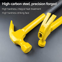 Marteau à griffes en acier à haute teneur en carbone avec surface d'impact antidérapante et poignée ergonomique pour les forgerons ou l'usage domestique