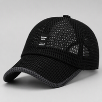 Topi Jaring Cepat Kering Berpinggiran Lebar, Topi Trucker Bernapas, Topi Matahari Outdoor Unisex, Gorras Grosir