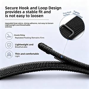 Bracelet de montre en nylon tissé respirant avec fermeture auto-agrippante, réglable, résistant à la transpiration, souple, bracelet de remplacement pour Fitbit Air - Product Image 3