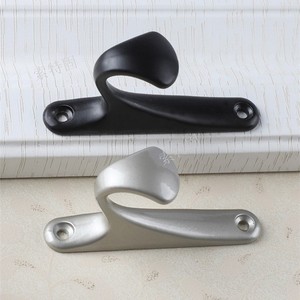 Sotgu <b>Wall</b> Mount Coat <b>Hook</b> Black Silver Heavy Duty Rectangle Shape For Entryway Living Room Wardrobe European Style - Product Image 1