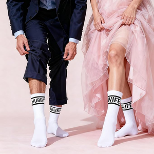 Chaussettes douces en coton pour couple, cadeau pour les mariés, anniversaire de mariage - Product Image 2