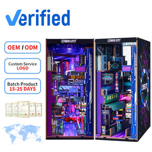 Kit de Bricolaje Cyberpunk para un Mini Rincón de Lectura, Rompecabezas 3D de Madera con Luces LED, Decoración Personalizada para Estantería, Regalo - Product Image 1