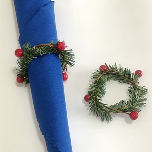 Anelli Portatovaglioli Rotondi a Forma di Pino Verde ZK240064, Decorazioni Natalizie in Metallo per Matrimoni e Feste - Product Image 1