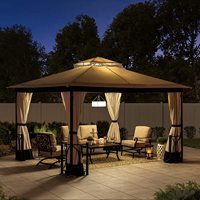 Tente de jardin extérieure avec moustiquaire, auvent d'ombrage pour patio, abri pour pique-nique, fête en plein air, mariage, camping