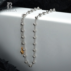 Ingrosso ICEBELA moda moda alta gioielli 92 argento Sterling collane argento minimalista perline catena per le donne - Product Image 2