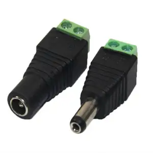 Masculino e Feminino 2.1x5.5mm 2.1mm DC Power Jack Adaptador Plug Conector CCTV