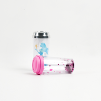 Nouvelle gourde portable de 450 ml à double paroi sans BPA, avec motif de dessin animé mignon et illustration pour enfants, idéale pour l'extérieur
