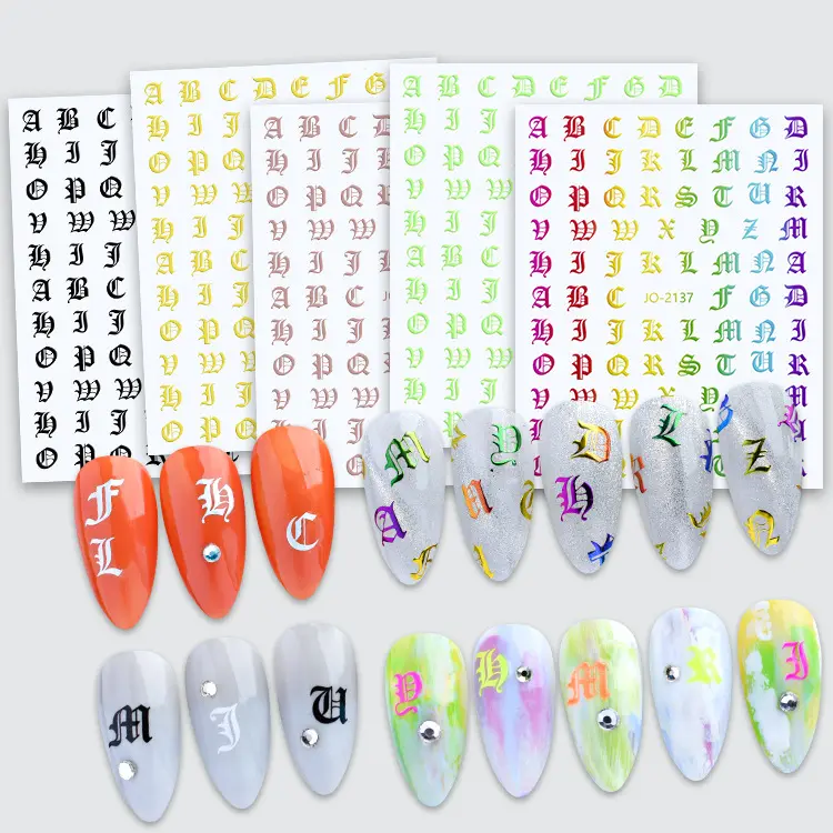 Hot New Art Sticker Gothique Lettre Nail Enhancement Sticker Nail Stickers 3d Nail Art Sticker