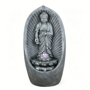 <span class=keywords><strong>Fontaine</strong></span> d'eau autoportante de jardin d'extérieur en forme de <span class=keywords><strong>Bouddha</strong></span>, <span class=keywords><strong>grande</strong></span> <span class=keywords><strong>fontaine</strong></span> d'eau d'intérieur avec boule de cristal, vente en gros - Product Image 5