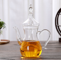 Service à thé en verre, théière marocaine personnalisée en borosilicate, théière en verre isolée pour eau froide et chaude avec infuseur