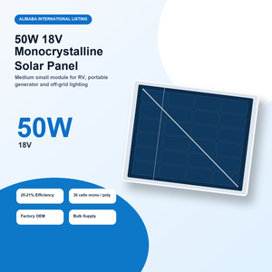 Panel Solar Monocristalino de 50W 18V al por Mayor de Fábrica, Módulo Fotovoltaico de 18V, Panel Solar Personalizado OEM para Sistema de Energía Exterior - Product Image 2