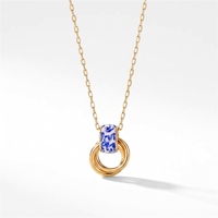Collar de Porcelana Esmaltada Azul y Blanca Chapado en Oro de 18K, Resistente al Agua, Antideslustre, Estilo Chinoiserie, Hipoalergénico, para Mujer