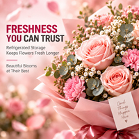 Distributeur de fleurs réfrigéré intelligent pour hall d'hôtel de luxe, service 24h/24 et 7j/7, distributeur de bouquets en libre-service avec écran tactile