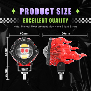 Feux de brouillard LED blancs jaunes pour voiture et moto 12V 24V avec yeux de démon 3500K 4500K 6500K Pièces d'éclairage moto - Product Image 3