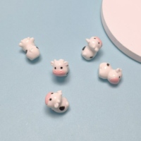 Mini-vache miniature en résine pour maison de poupée, breloques animales, accessoires de bricolage, décorations de jardin pour maison de poupée, mini-jouets animaux pour enfants