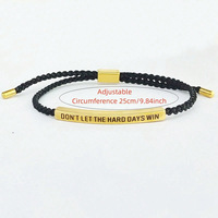 Bracelet en acier inoxydable gravé au laser personnalisé, cordon tressé réglable, bracelet d'amitié, couple, BFF, bijoux, cadeau unisexe