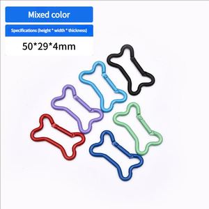 Bone Shaped Electrophoretic Color <b>cat</b> Pet Accessory Hanger Clothing Hook Aluminum Mountain Buckle Outdoor Ring Buckle - Product Image 2