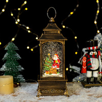 Lanterne boule à neige de Noël avec musique et lumière, effet de neige automatique, décoration de table de Noël, cadeau de Noël, vente en gros