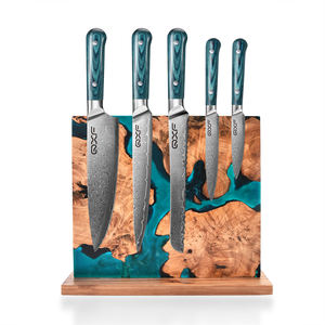 سلسلة جالاكسي 6 سكاكين مطبخ احترافية مع حامل راتنج مغناطيسي من خشب الشيف الياباني - Product Image 1