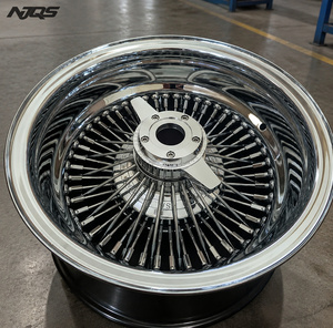 NJQS Rad 13x7 Stahl Geschmiedet Drahtsilber-Finish Neu 4 Stück Hohe Tragfähigkeit Luxus Maßgefertigt - Product Image 2