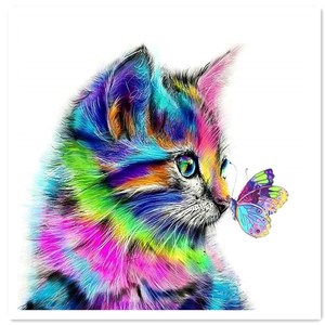 Carré bricolage petit artisanat points peinture outils <span class=keywords><strong>art</strong></span> perceuse complète chat coloré 5d diamant peinture pour la décoration de la maison - Product Image 1