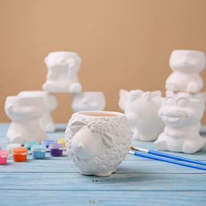 P242 vaso succulento in ceramica minimalista non smaltata moderno giardinaggio domestico fai da te transfrontaliero con animali da cartone animato per casa Amazon - Product Image 4