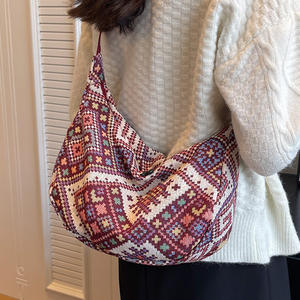 حقيبة متقاطعة مع الجسم ذات سعة كبيرة للنساء على الطراز الكوري حقيبة زلابية محمولة على الطراز العرقي شعبية Ins - Product Image 5