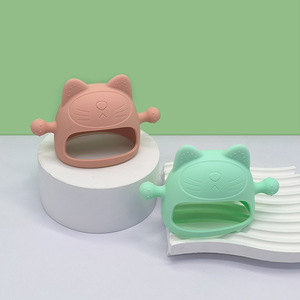 Juguete para la dentición del bebé, mordedor de silicona con forma de gatito, 0-24 meses, unisex, antichupeteo para bebés - Product Image 3