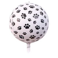 Ballon sphérique en Mylar de 22 pouces, imprimé animal, motif vache, motif patte de chien, pour la décoration de fête d'anniversaire des enfants