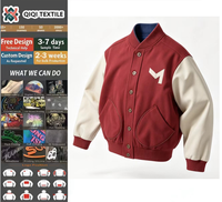 Veste universitaire en denim 100% laine vintage de haute qualité pour hommes 2025 avec col montant et logo frontal pour le sport