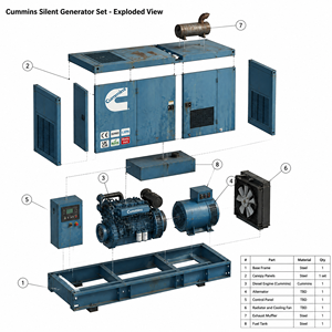 เครื่องกำเนิดไฟฟ้าดีเซลแบบระบายความร้อนด้วยน้ำขนาด 500KVA แบบเงียบ พร้อมระบบสตาร์ทอัตโนมัติ สตาร์ทระยะไกล ATS 50/60Hz ระบบไฟฟ้าสามเฟส - Product Image 2