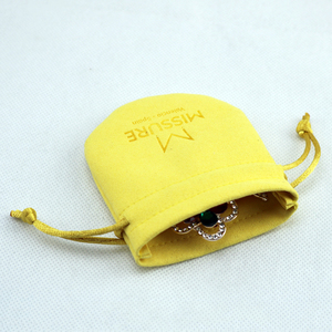 Custom logo Embossed Small Drawstring Velvet Jewelry Packaging Bag Suede Microfiber Bag Custom Jewelry Pouch - Product Image 6