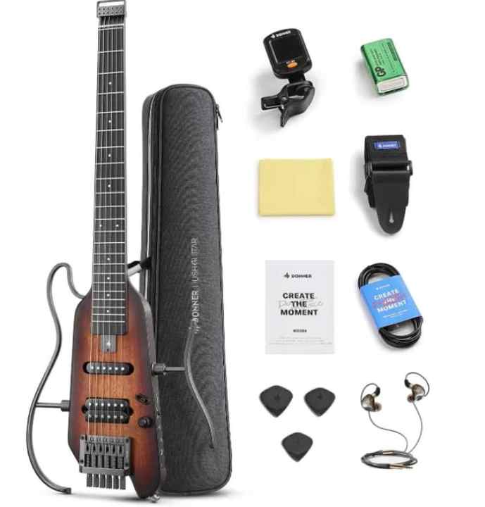 Donner HUSH-X 中古 Used Donner Hush X Travel Guitar Natural Electric Guitar