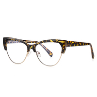 Visualmate personnalisé luxe fait à la main TR90 métal oeil de chat lunettes Vogue optique lunettes montures de lunettes à bas prix