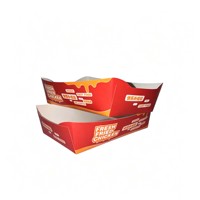 Barquette alimentaire jetable en carton blanc robuste, écologique et biodégradable, 250 g/m², enduite de PE, résistante à la graisse, pour frites