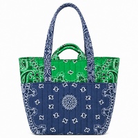 Sac fourre-tout matelassé léger en duvet avec broderie personnalisée du logo OEM et imprimé cachemire, idéal pour les trajets quotidiens