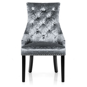 <span class=keywords><strong>Sedie</strong></span> da Pranzo Eleganti di Lusso in Velluto Nero con Gambe in Legno Massello Laccato Nero e Dettagli in Ottone Dorato, Stile Francese - Product Image 6