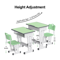 Table d'étude et chaise pour enfants, mobilier scolaire, bureau d'élève pour salle de classe, directement de l'usine