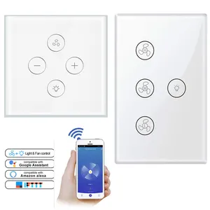 Tuya EU/UK/US Smart wifi fan light switch Ceiling fan Lamp smart switch works with Google/Alex for smart home