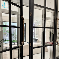 Ventana Francesa Clásica de Aluminio con Vidrio Laminado para Diseño Exterior de Villas de Lujo