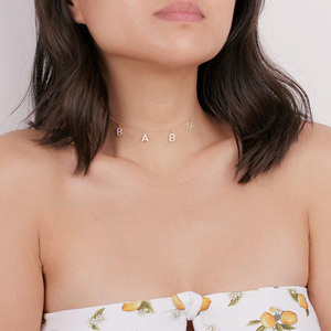 Collar <span class=keywords><strong>con</strong></span> Nombre Personalizado en <span class=keywords><strong>Plata</strong></span> <span class=keywords><strong>de</strong></span> Ley 925, Collar <span class=keywords><strong>con</strong></span> Inicial DIY, Letra M, Colgante Personalizado <span class=keywords><strong>con</strong></span> Circonitas, Cadena Delicada Chapada en Oro - Product Image 3