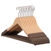 OWENTEK ONT1066v Cintres robustes en velours et bois pour manteaux, vestes et chemises pour hommes avec crochet pivotant à 360° - Lot de 30/50