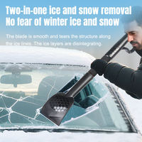 Grattoir à glace et pelle à neige 4-en-1 robuste à motif nid d'abeille avec poignée Dragon Grip pour un déneigement hivernal facile