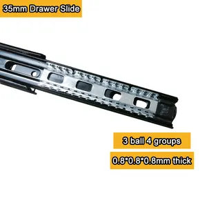 Công nghệ sáng tạo tủ đồ nội thất nhà bếp phần cứng 2 quả bóng 3 quả bóng ngăn kéo Đường Sắt 35mm ngăn kéo RUNNERS - Product Image 5