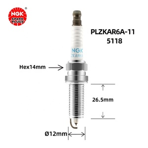 หัวเทียนทองคำขาว NGK PLZKAR6A-11 22401-CK81B 5118สำหรับ Renault Koleos NGK หัวเทียนเดิมสำหรับรถยนต์เพิ่มประสิทธิภาพการจุดระเบิดที่มีประสิทธิภาพ - Product Image 6